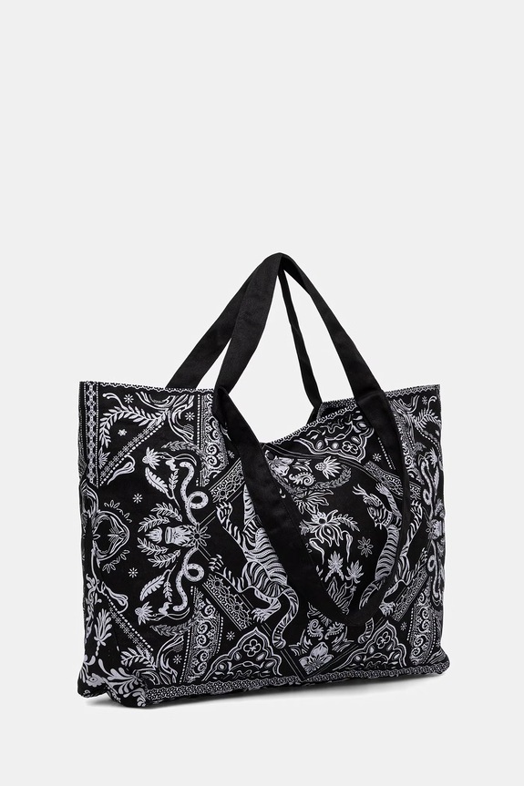 Medicine kabelka typu shopper dámska bavlnená RS26-TCD901 čierna RS26