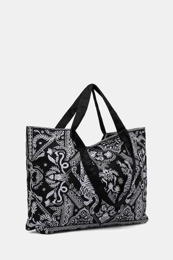 Medicine kabelka typu shopper dámska bavlnená RS26-TCD901 čierna RS26