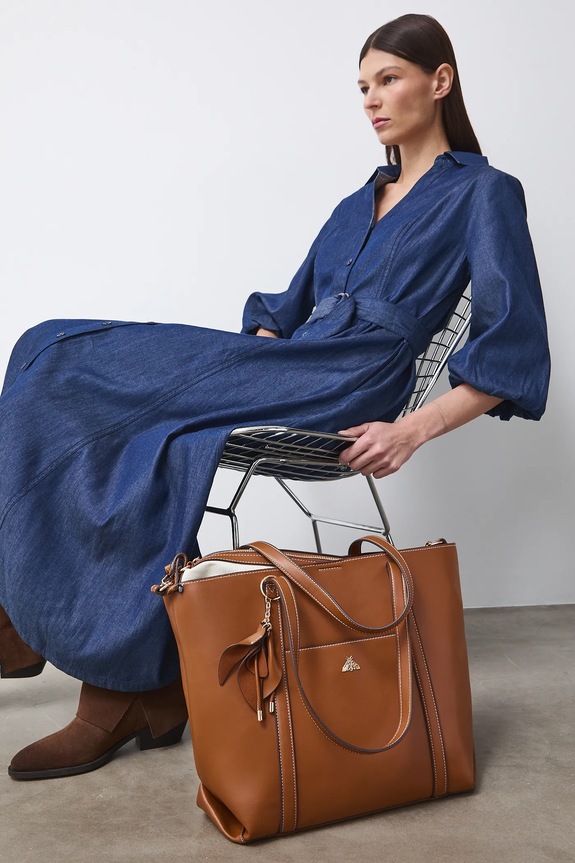 Kabelka dámská z ekokůže odnímatelný popruh hnědá RS26-TOD306