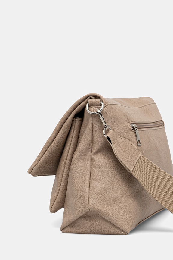 Torebka crossbody damska z imitacji skóry RS26-TOD601 beżowy RS26