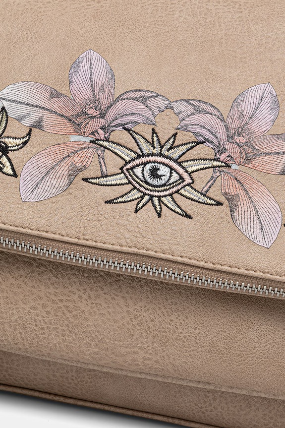 Torebka crossbody damska z imitacji skóry beżowy RS26-TOD601