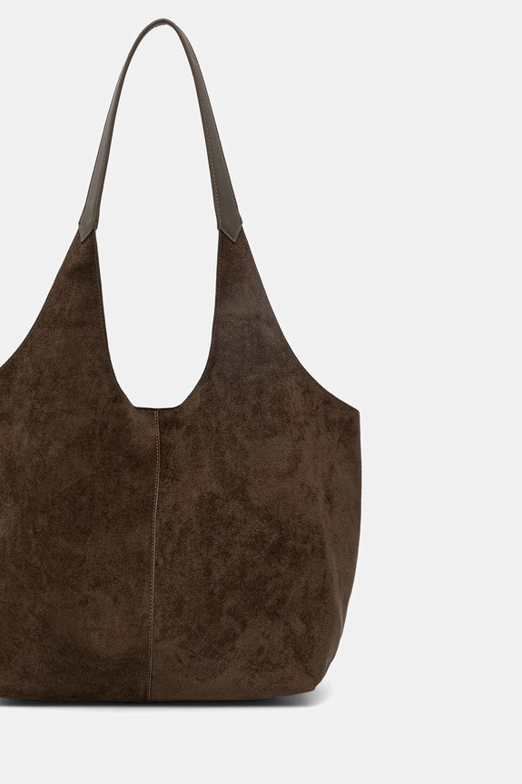 Akcesoria Torebka shopper damska z imitacji zamszu RS26-TOD703 zielony