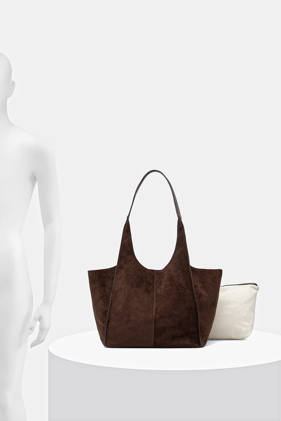 Torebka shopper damska z imitacji zamszu RS26-TOD703