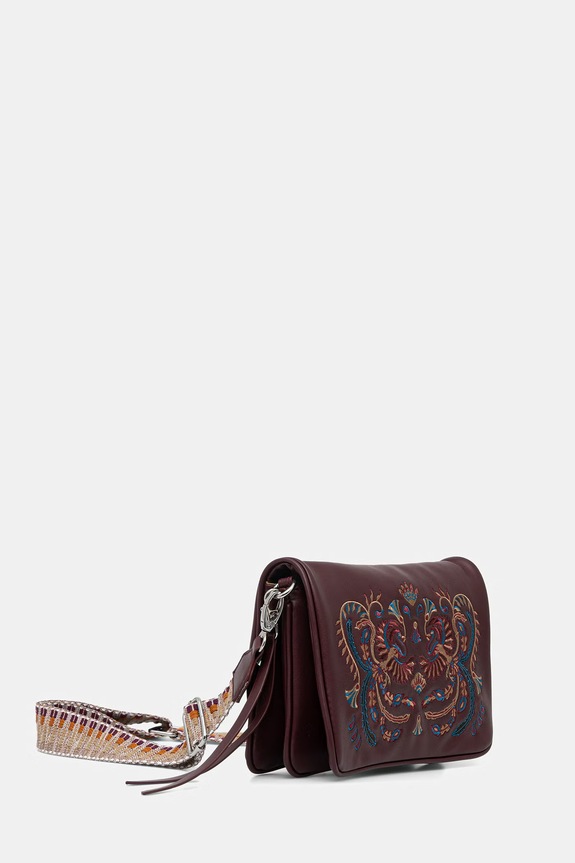 Torebka crossbody damska z imitacji skóry RS26-TOD716 bordowy RS26