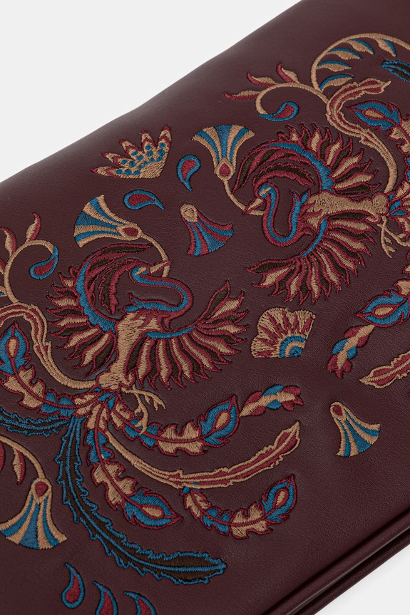 Torebka crossbody damska z imitacji skóry bordowy RS26-TOD716
