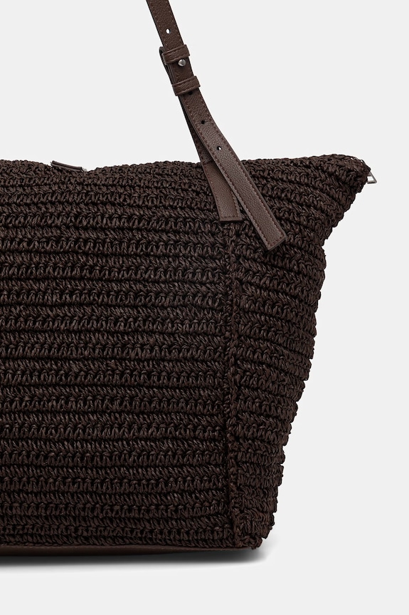 Akcesoria Torebka shopper damska pleciona RS26-TOD718 brązowy