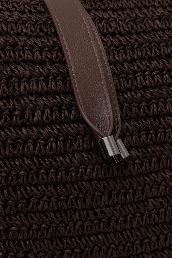 Torebka shopper damska pleciona brązowy RS26-TOD718