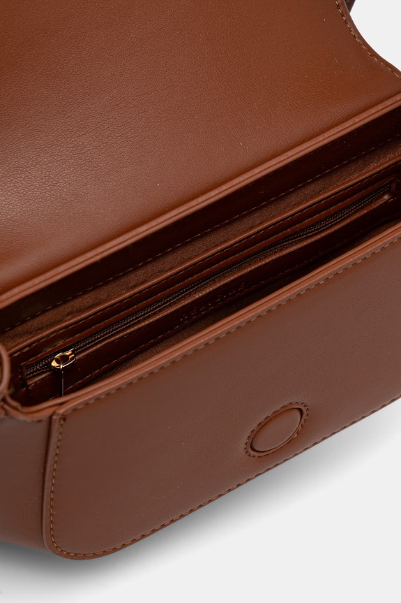Torebka crossbody damska z imitacji skóry RS26-TOD805 brązowy