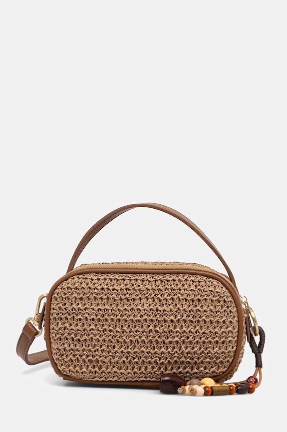 Torebka crossbody damska pleciona beżowy RS26-TOD807