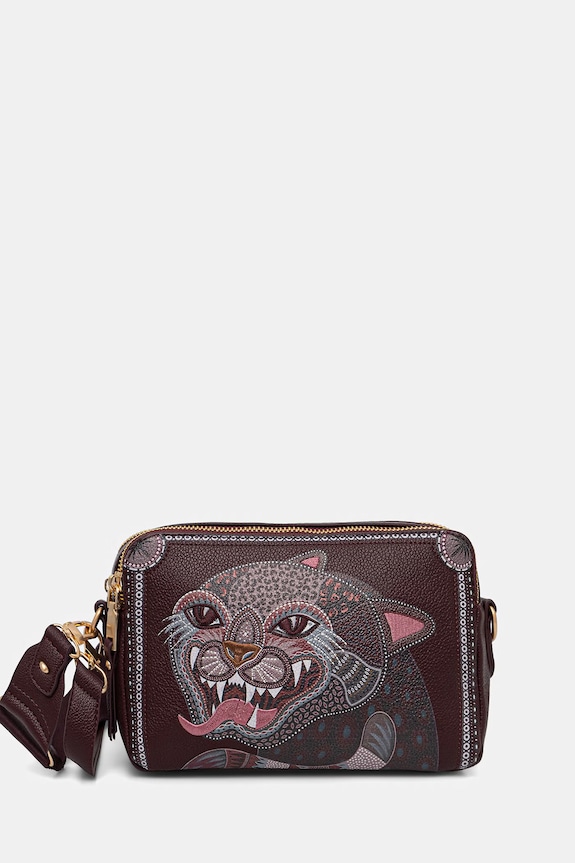 Crossbody kabelka dámská z imitace kůže burgundské RS26-TOD905