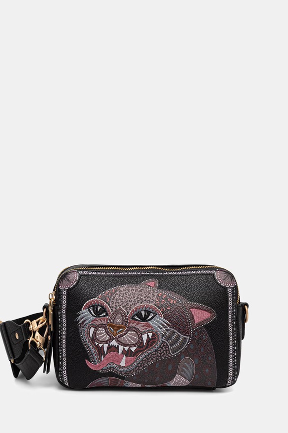 Crossbody kabelka dámska z imitácie kože čierna RS26-TOD905