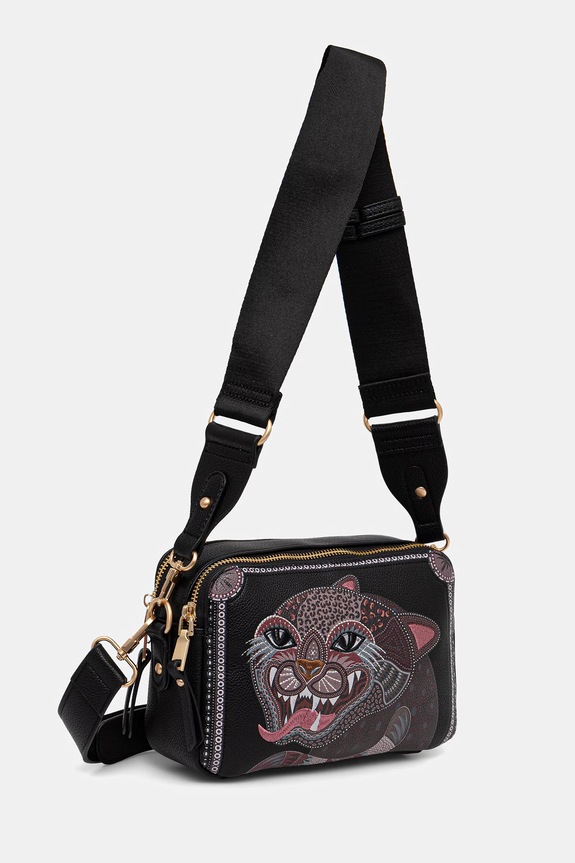 Crossbody kabelka dámska z imitácie kože RS26-TOD905 čierna RS26