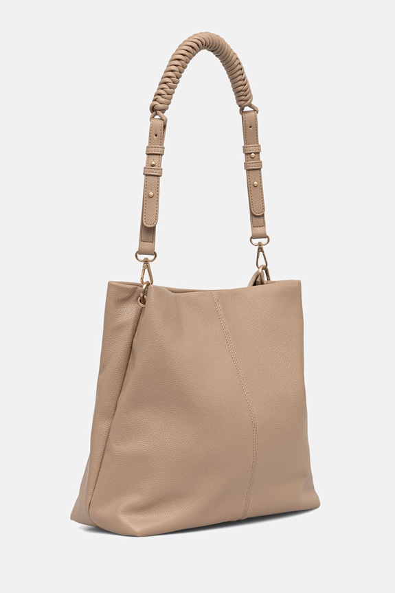 kabelka typu shopper dámska z imitácie kože RS26-TOD909 béžová RS26