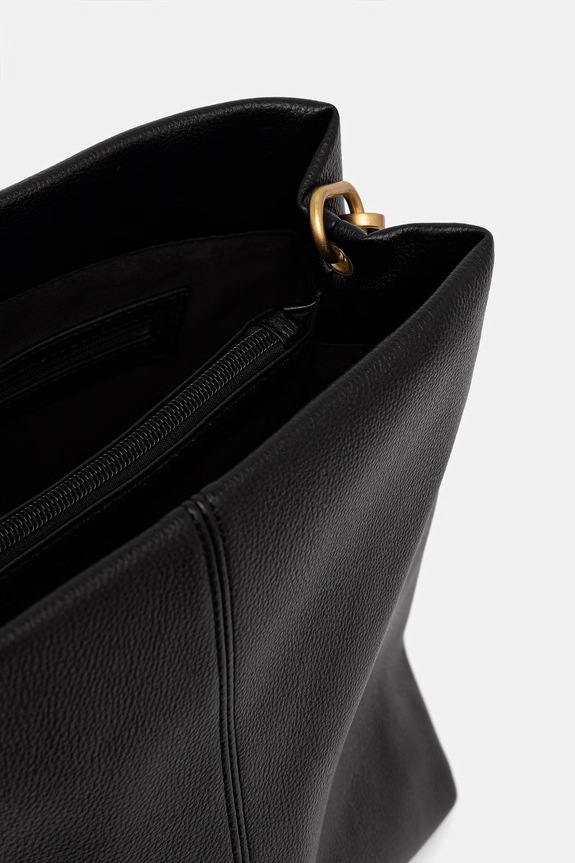 Kabelka typu shopper dámska z imitácie kože RS26-TOD909 čierna
