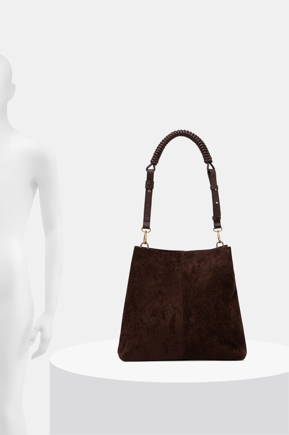 Kabelka typu shopper dámska z imitácie semišu RS26-TOD910