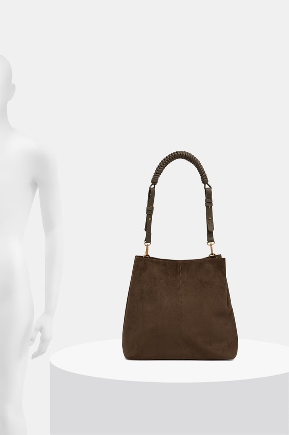Kabelka typu shopper dámska z imitácie semišu RS26-TOD910