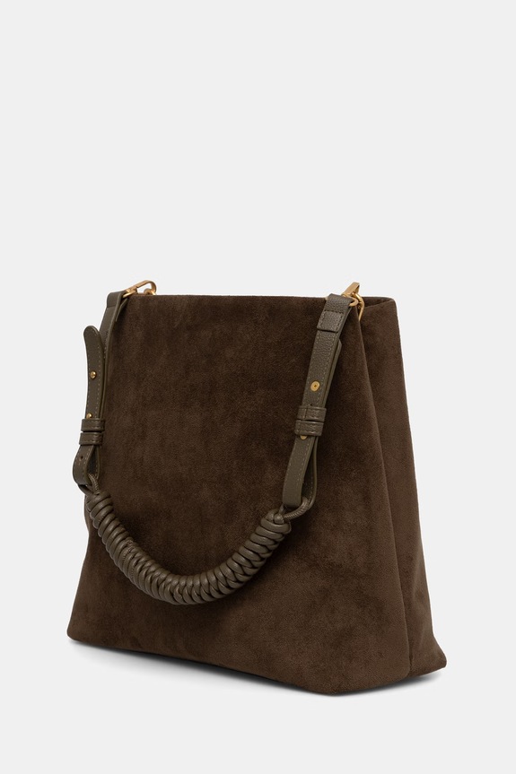 Doplnky Kabelka typu shopper dámska z imitácie semišu RS26-TOD910 zelená