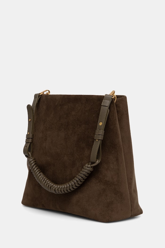 Doplnky Kabelka typu shopper dámska z imitácie semišu RS26-TOD910 zelená