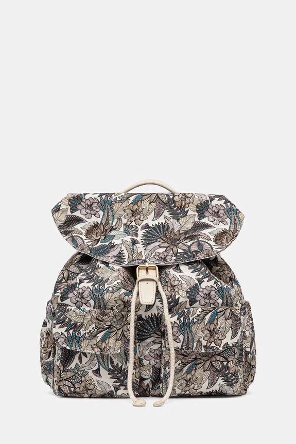 Plecak damski bawełniany beżowy RS26-TPD800