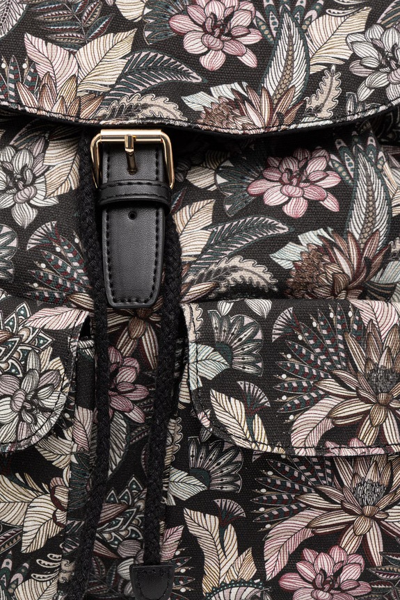 Plecak damski bawełniany czarny RS26-TPD800