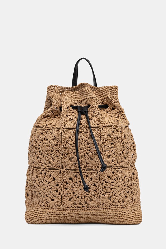 Taška na ruksak dámska pletená béžová RS26-TPD801