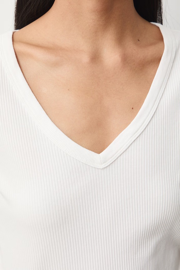 Bavlnené tričko dámske s elastanom vrúbkovaný RS26-TSD031 béžová