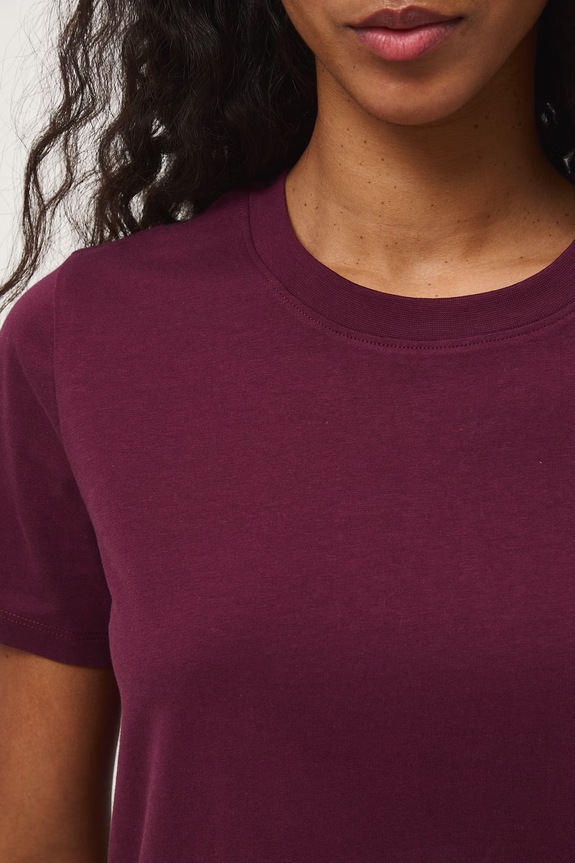 t-shirt damski bawełniany RS26-TSD050 bordowy