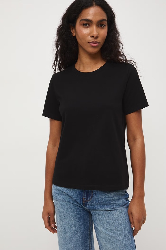 T-shirt damski bawełniany RS26-TSD050 czarny RS26