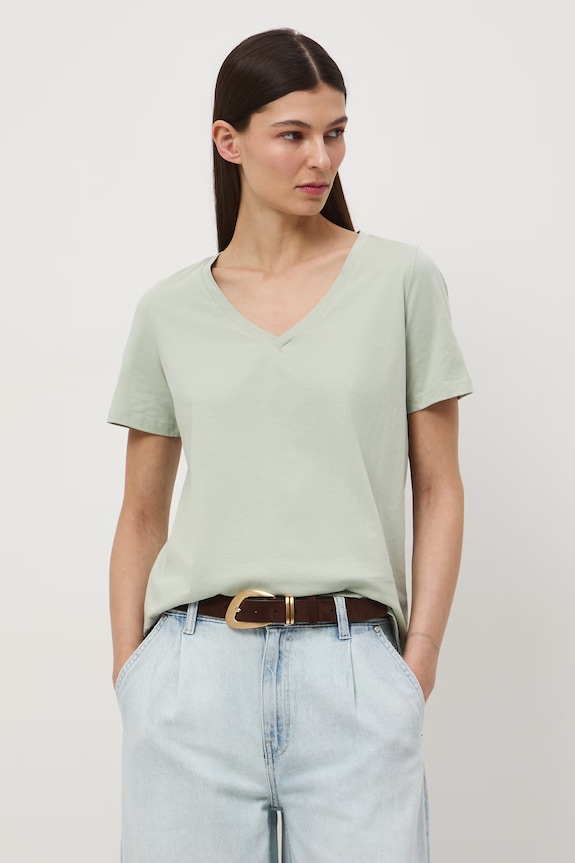 T-shirt damski bawełniany zielony RS26-TSD052