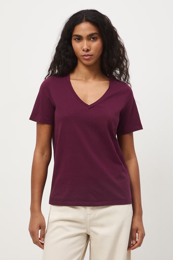 T-shirt damski bawełniany RS26-TSD052 bordowy RS26