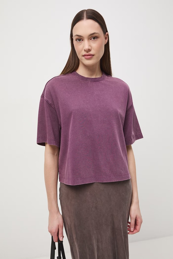 T-shirt damski bawełniany fioletowy RS26-TSD063