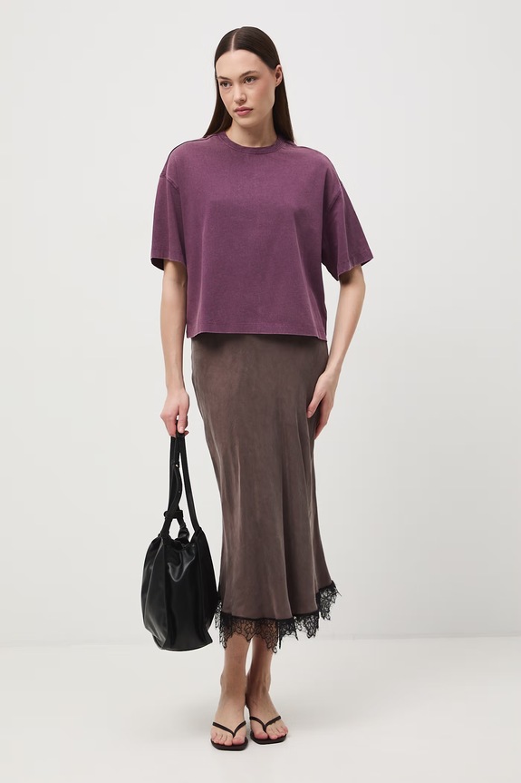 T-shirt damski bawełniany RS26-TSD063 fioletowy RS26