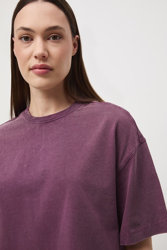 T-shirt damski bawełniany fioletowy RS26-TSD063