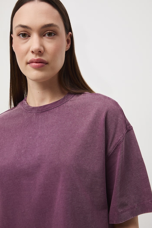 T-shirt damski bawełniany fioletowy RS26-TSD063