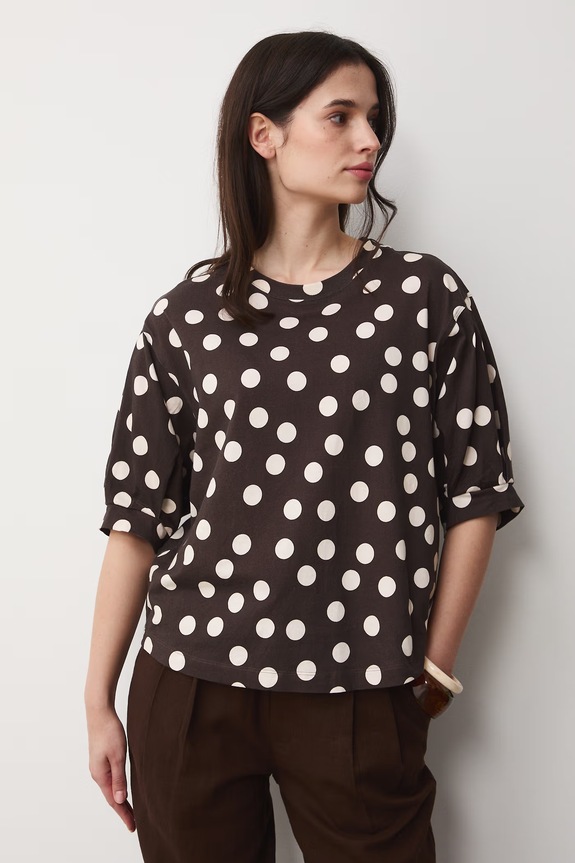 T-shirt damski bawełniany RS26-TSD071 brązowy RS26