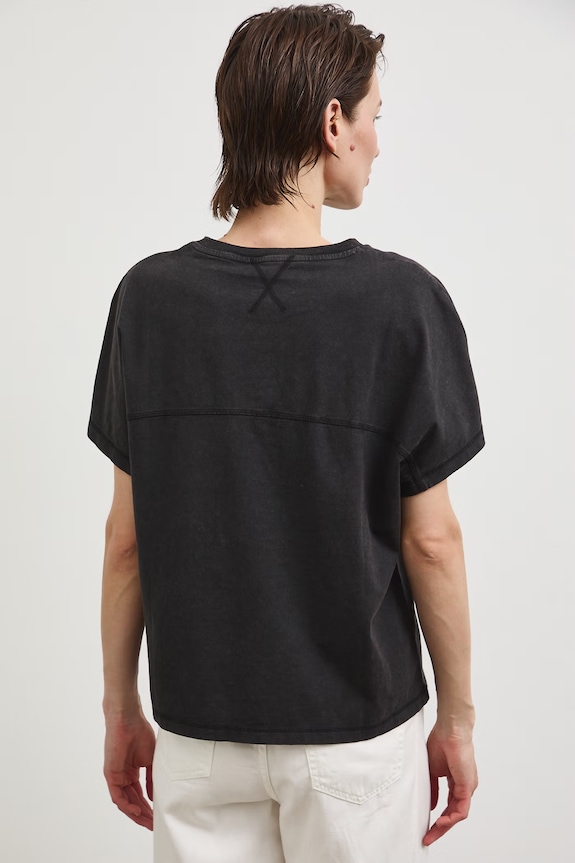 Odzież T-shirt damski bawełniany z efektem sprania RS26-TSD080 szary