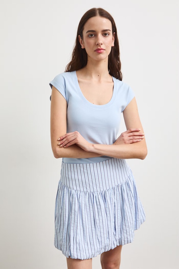 T-shirt damski z modalem niebieski RS26-TSD090