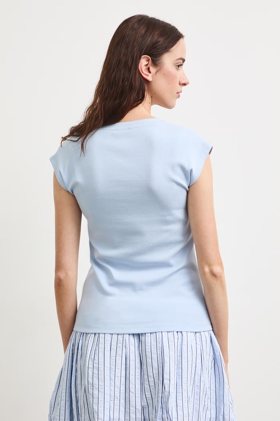 Odzież T-shirt damski z modalem RS26-TSD090 niebieski