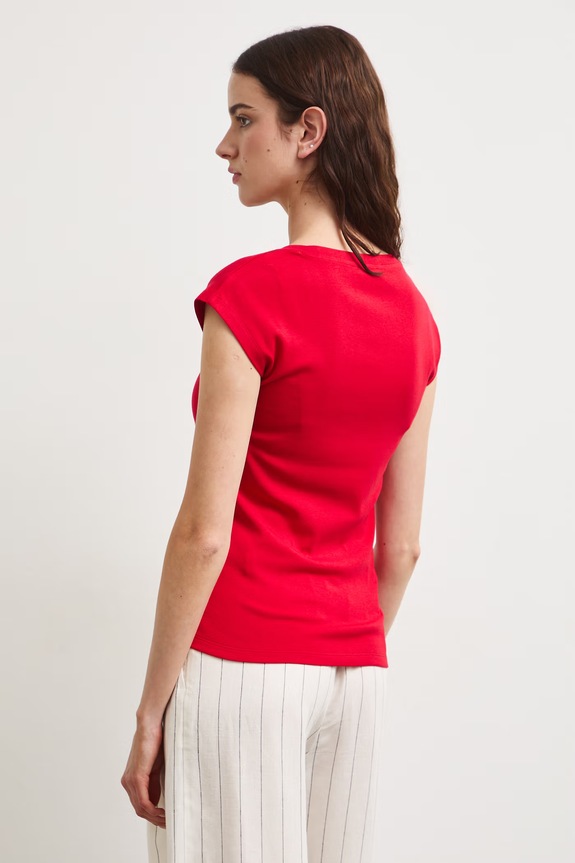 Odzież T-shirt damski z modalem RS26-TSD090 czerwony