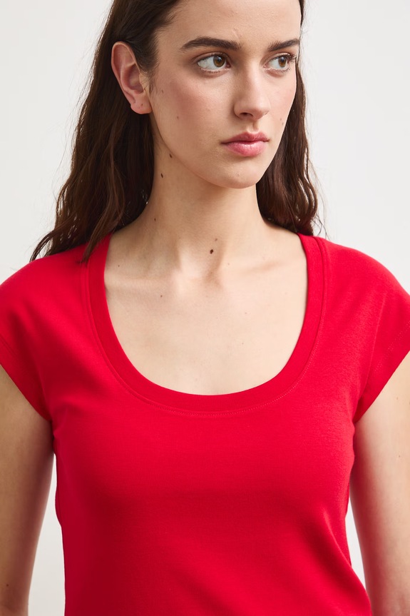T-shirt damski z modalem RS26-TSD090 czerwony