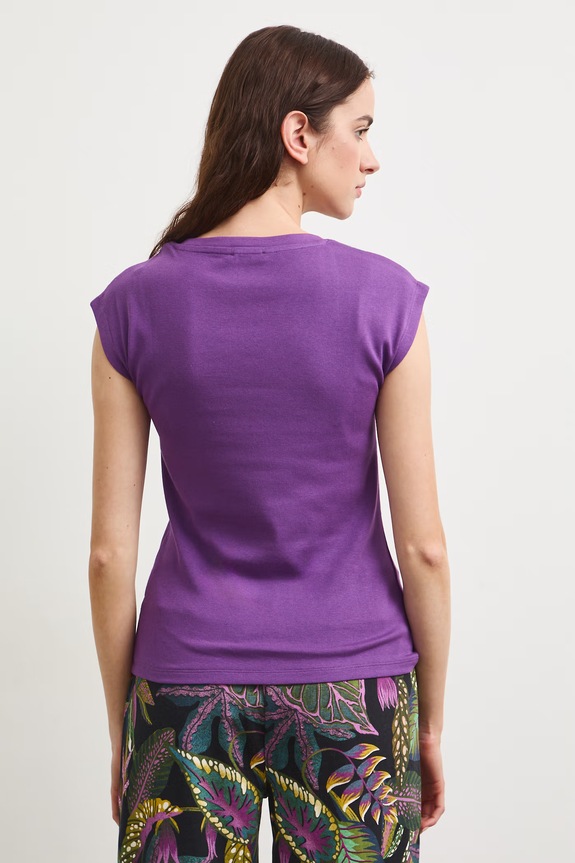 Odzież T-shirt damski z modalem RS26-TSD090 fioletowy