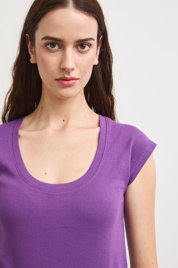 T-shirt damski z modalem fioletowy RS26-TSD090