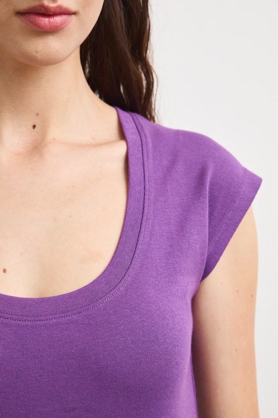 T-shirt damski z modalem RS26-TSD090 fioletowy