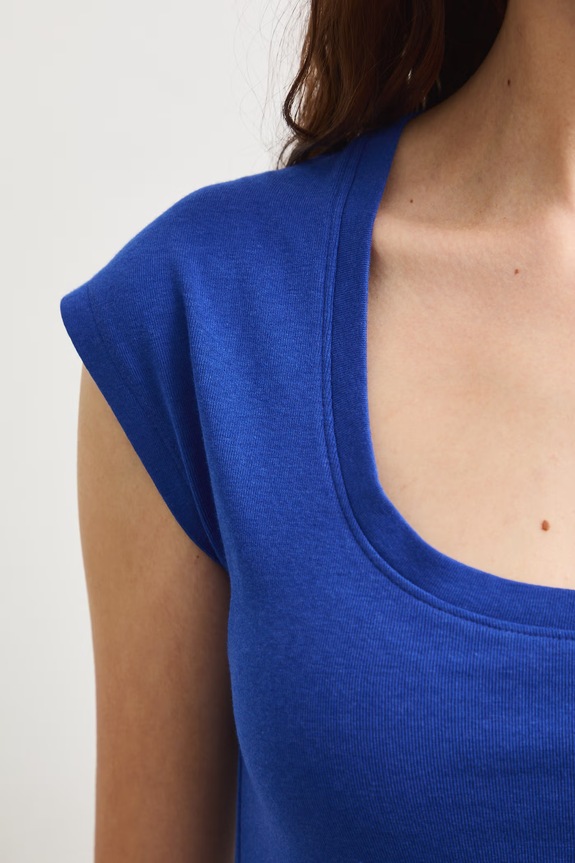 T-shirt damski z modalem RS26-TSD090 niebieski