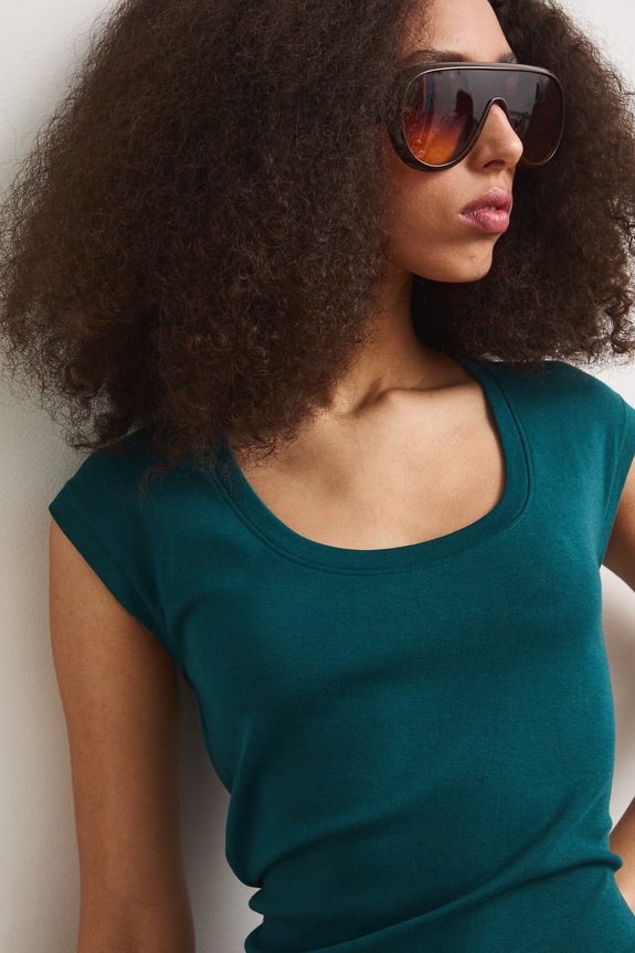 Tričko dámske s modalom tyrkysová RS26-TSD090