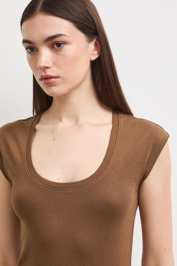 Tričko dámske s modalom hnedá RS26-TSD090