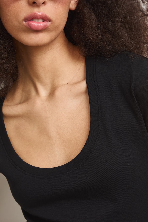 T-shirt damski z modalem RS26-TSD090 czarny