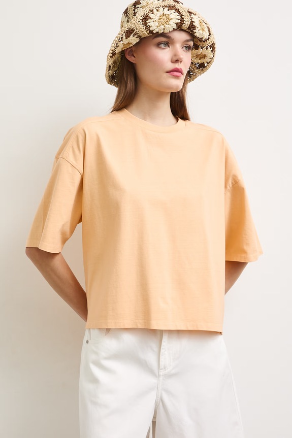 Medicine T-shirt oversize damski bawełniany RS26-TSD0A0 pomarańczowy RS26