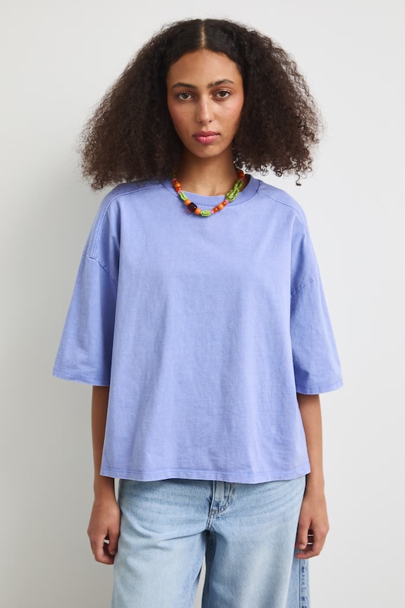 Medicine T-shirt oversize damski bawełniany fioletowy RS26-TSD0A0