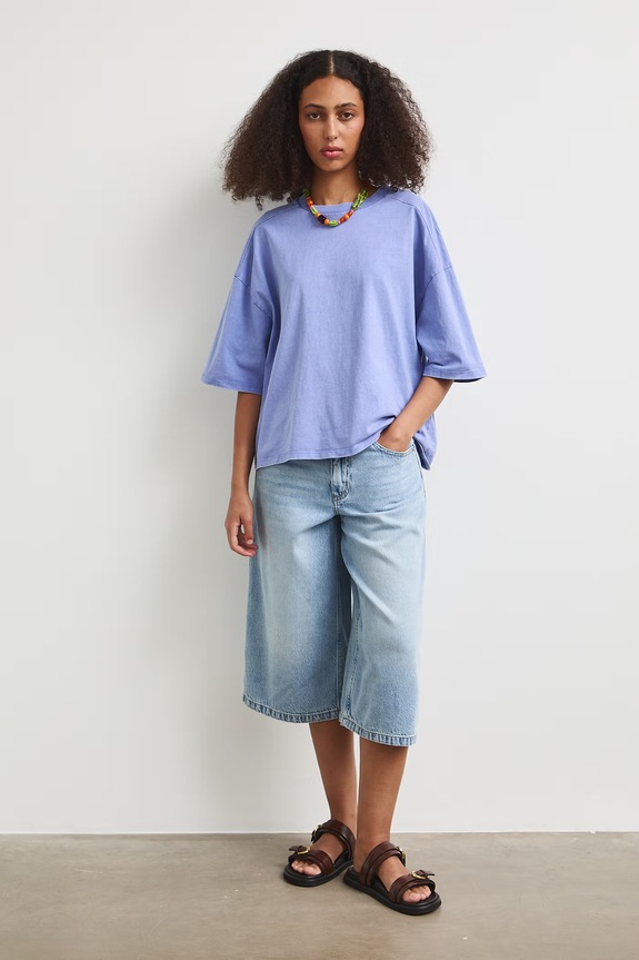 Medicine T-shirt oversize damski bawełniany RS26-TSD0A0 fioletowy RS26